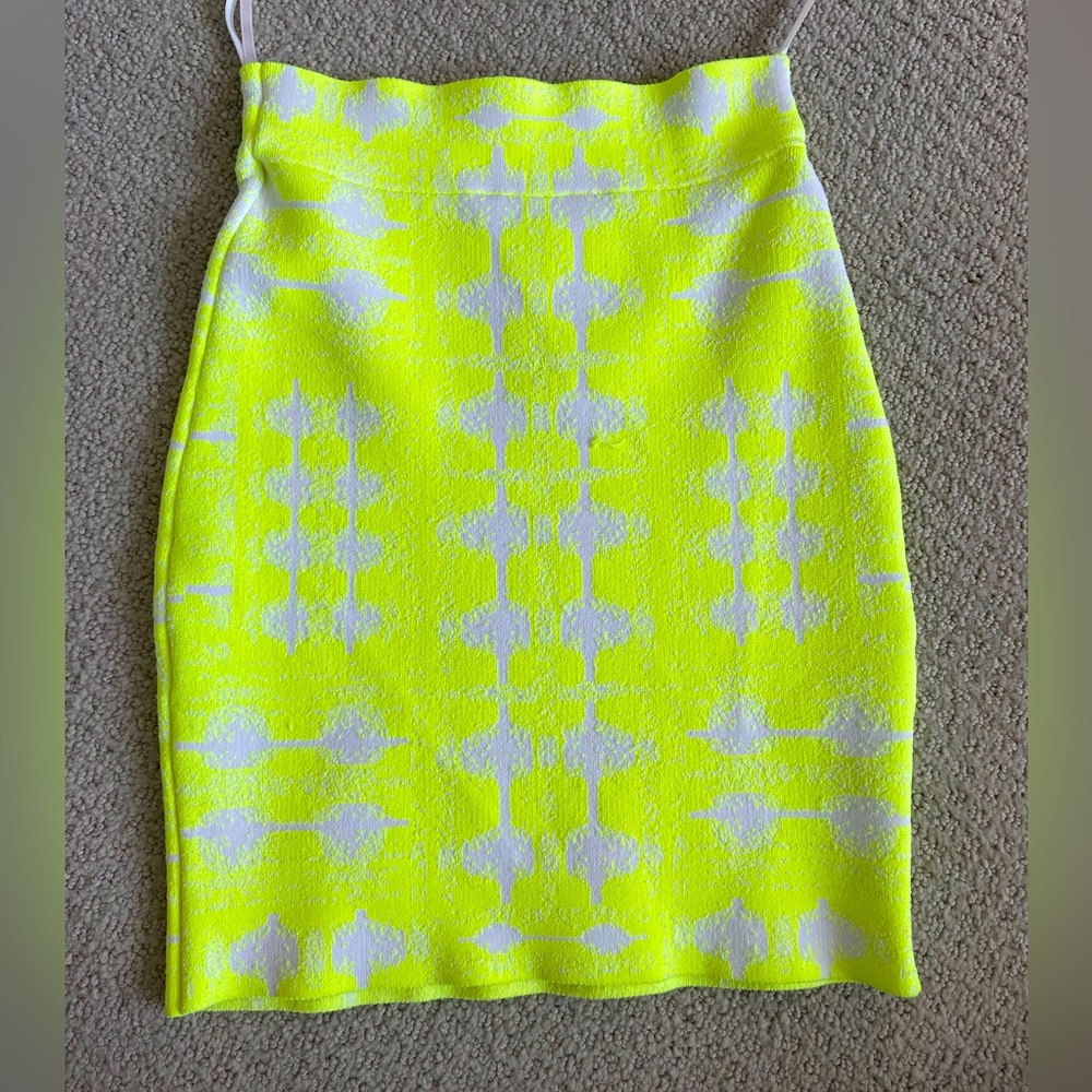BCBG MAXAZRIA neon mini skirt